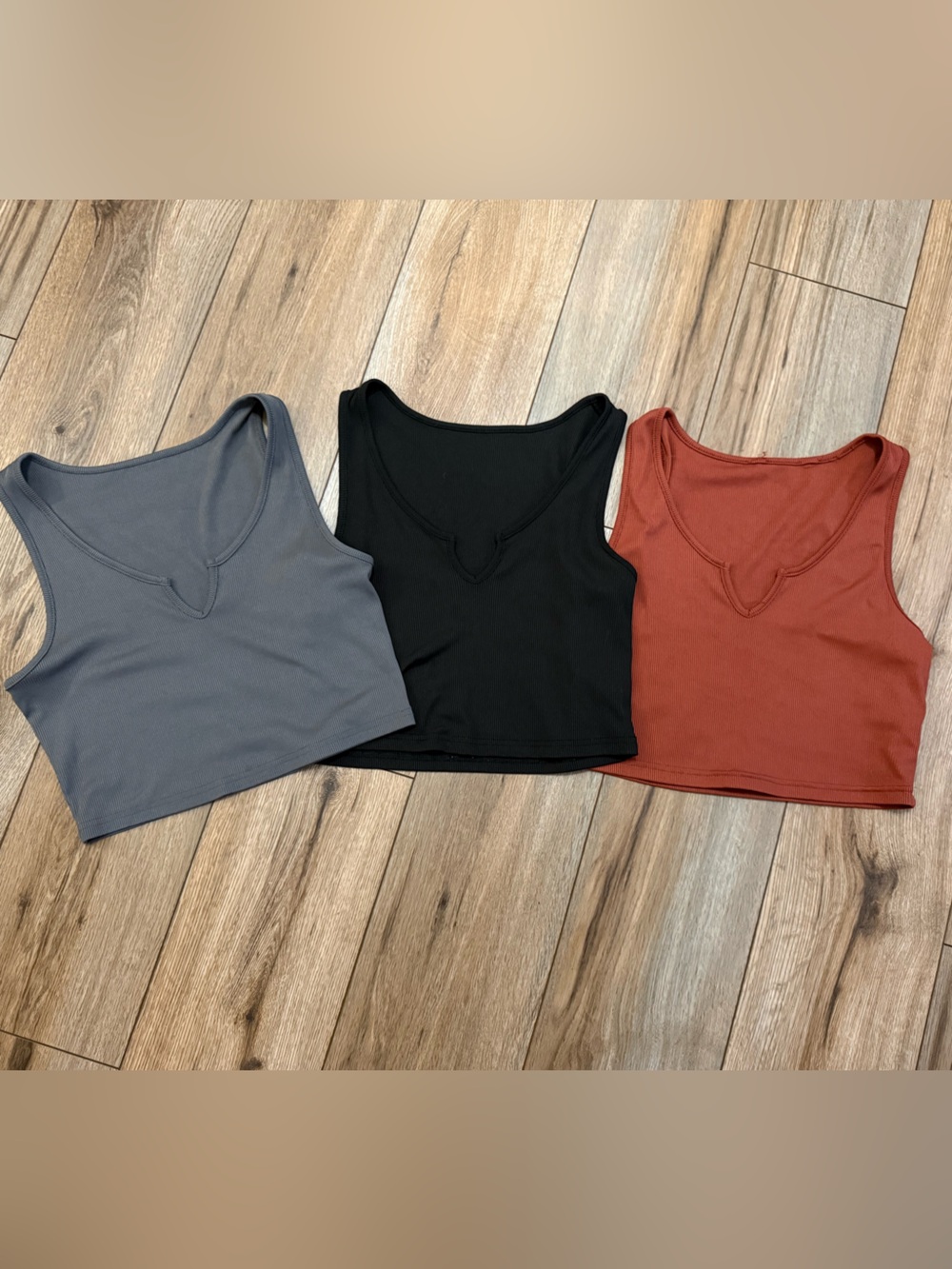 Women’s Crop Tanks- Black, Gray & Rust